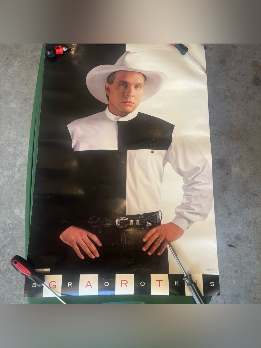 Vintage Garth Brooks Original Promo Poster 1992 The Chase Western Graphics 31x22